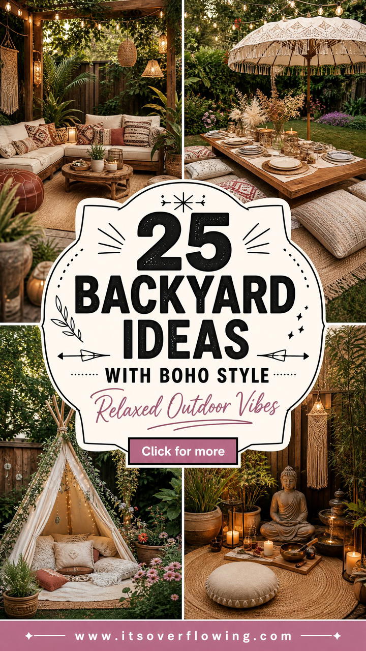 25 Backyard Ideas With Boho Style for Relaxed Outdoor Vibes - 25 Backyard Ideas With Boho Style for Relaxed Outdoor Vibes