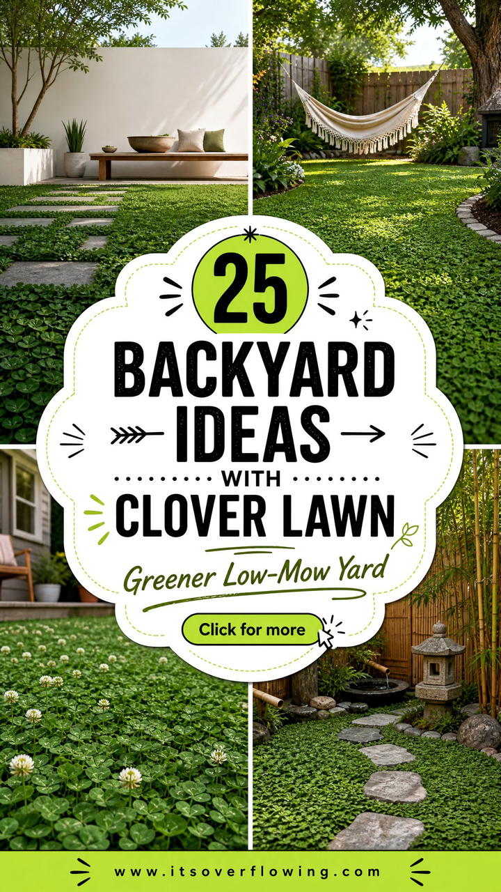 25 Backyard Ideas With Clover Lawn for a Greener Low-Mow Yard - 25 Backyard Ideas With Clover Lawn for a Greener Low-Mow Yard