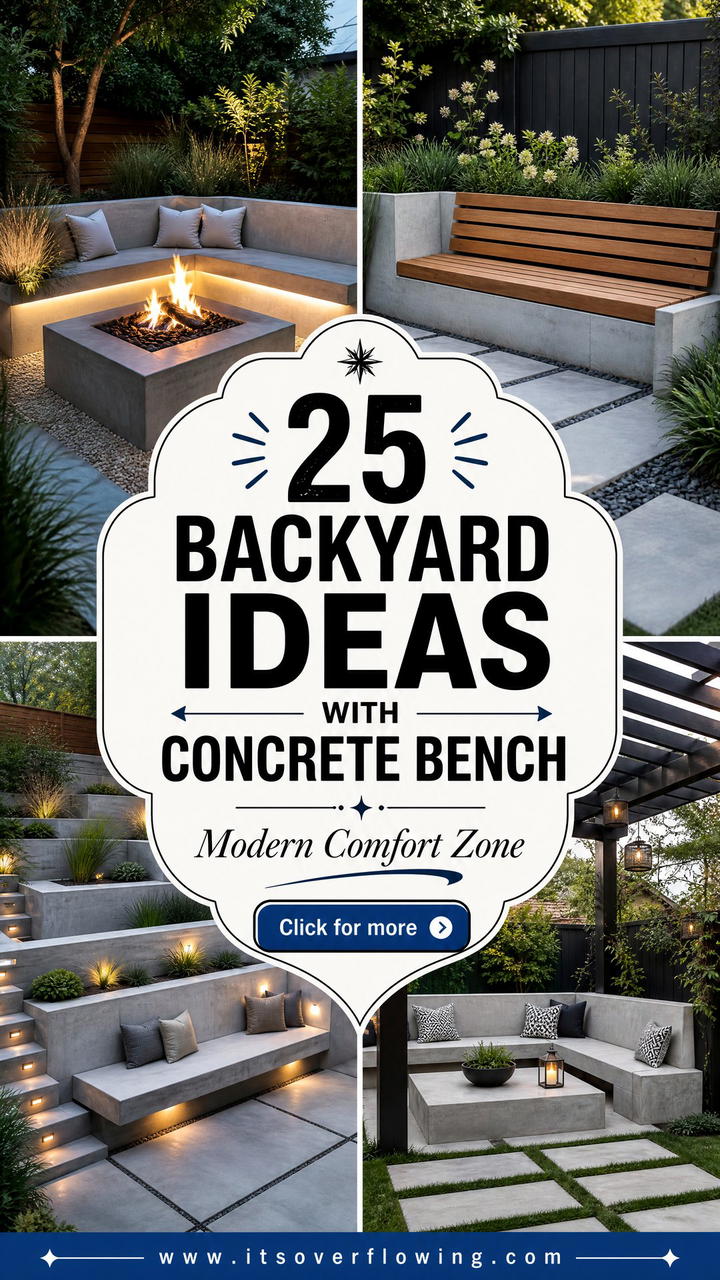 25 Backyard Ideas With Concrete Bench for Modern Comfort - 25 Backyard Ideas With Concrete Bench for Modern Comfort
