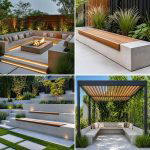 25 Backyard Ideas With Concrete Bench for Modern Comfort