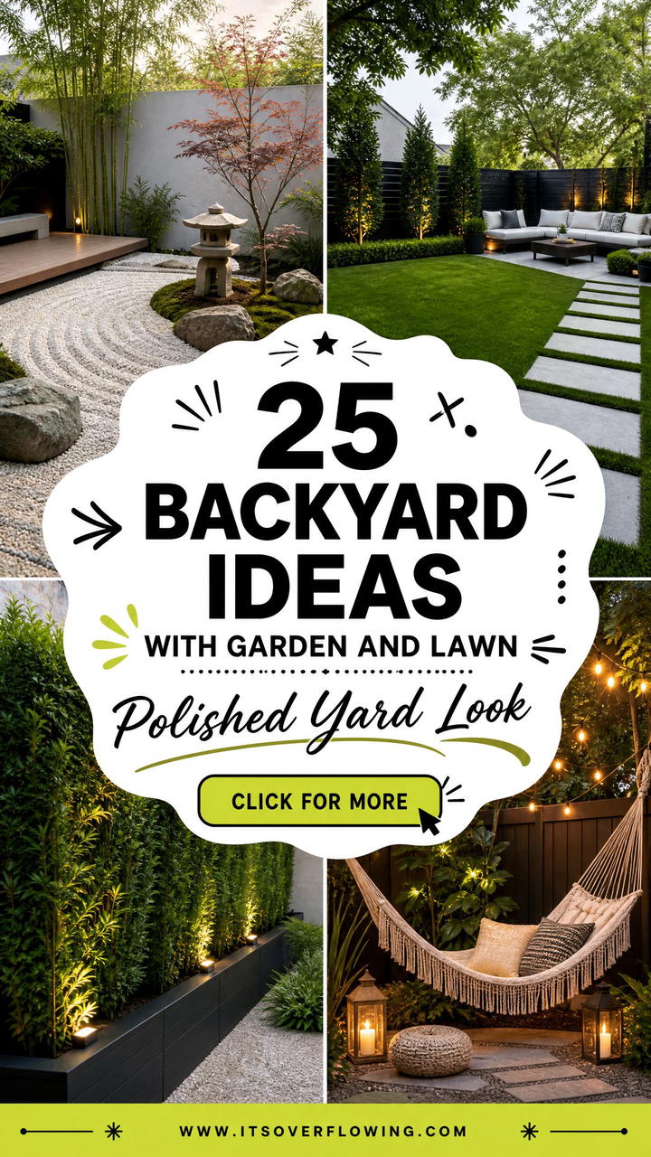 25 Backyard Ideas With Garden and Lawn for a Polished Yard - 25 Backyard Ideas With Garden and Lawn for a Polished Yard
