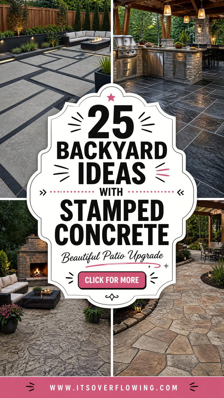 25 Backyard Ideas With Stamped Concrete for Beautiful Patios - 25 Backyard Ideas With Stamped Concrete for Beautiful Patios
