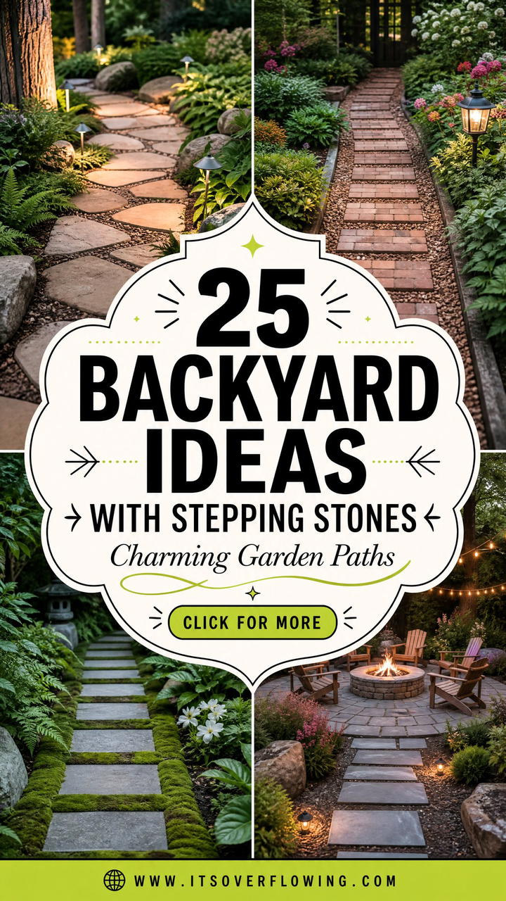 25 Backyard Ideas With Stepping Stones For Charming Paths - 25 Backyard Ideas With Stepping Stones For Charming Paths