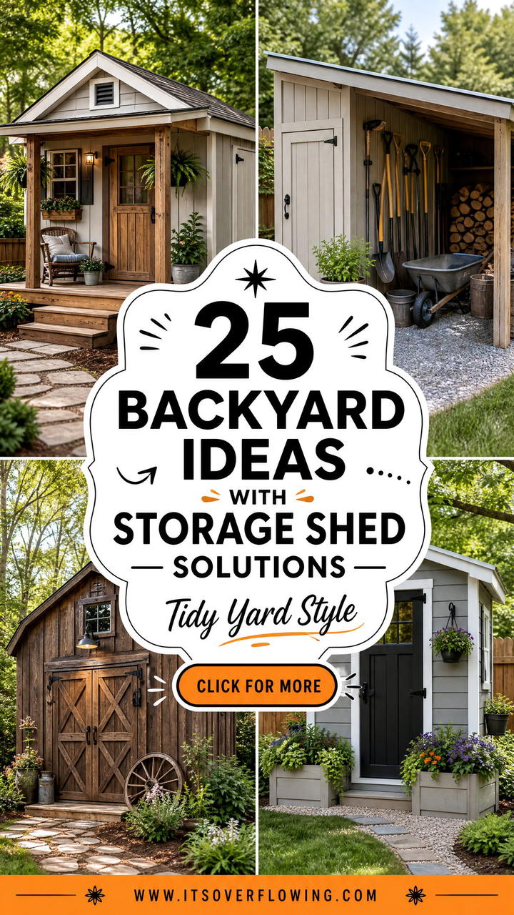25 Backyard Ideas With Storage Shed Solutions for Tidy Yards - 25 Backyard Ideas With Storage Shed Solutions for Tidy Yards