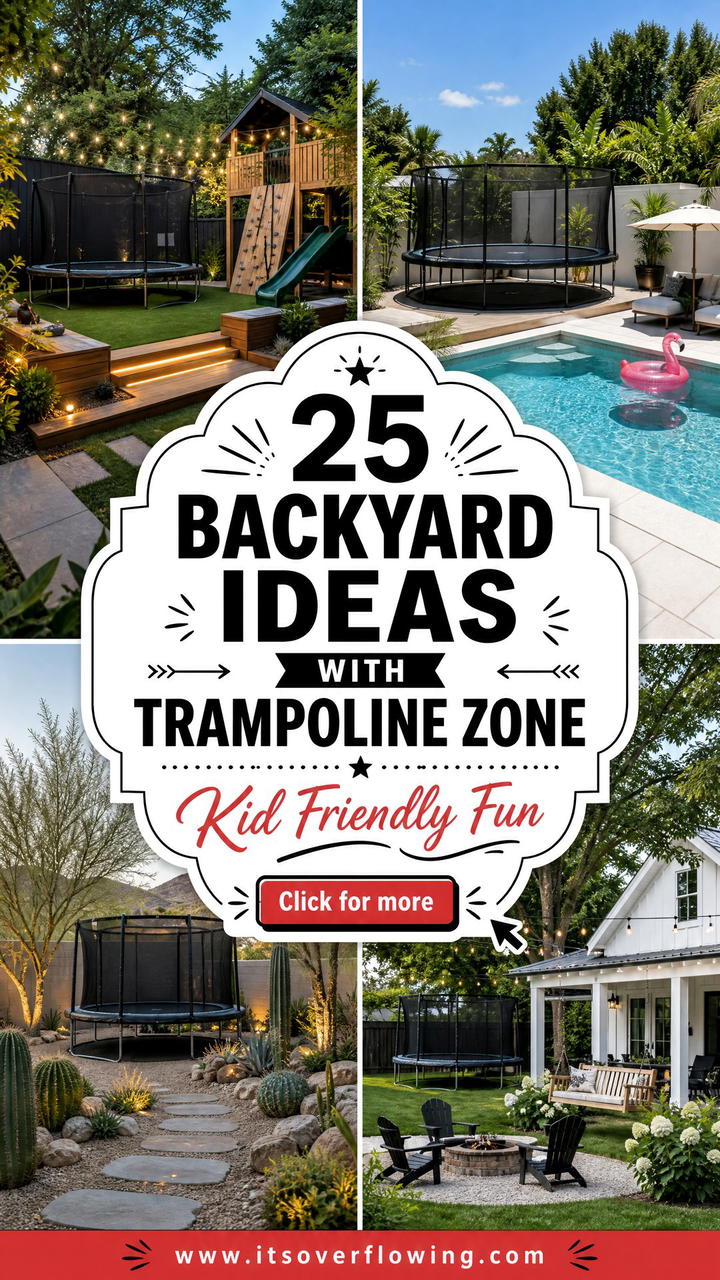 25 Backyard Ideas With Trampoline Zone For Kid-Friendly Fun - 25 Backyard Ideas With Trampoline Zone For Kid-Friendly Fun