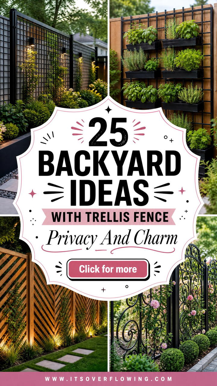 25 Backyard Ideas With Trellis Fence For Privacy And Charm - 25 Backyard Ideas With Trellis Fence For Privacy And Charm