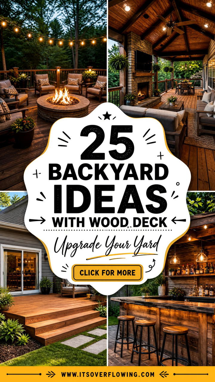 25 Backyard Ideas With Wood Deck To Upgrade Your Yard - 25 Backyard Ideas With Wood Deck To Upgrade Your Yard