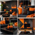 25 Black and Orange Living Room Ideas for a Bold Statement