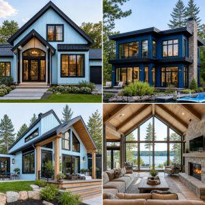 25 Blue House With Black Trim Ideas for a Striking Exterior