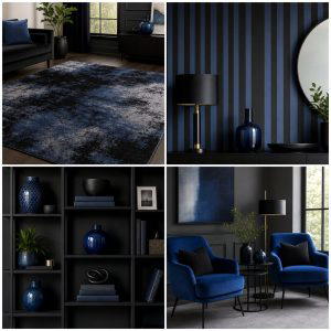 25 Bold Black and Blue Living Room Ideas for a Statement
