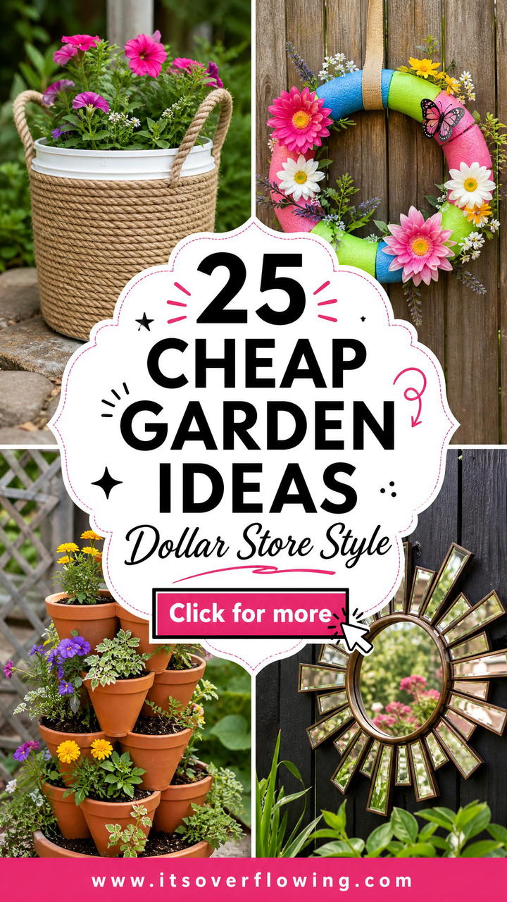 25 Cheap Garden Ideas With Dollar Store Decor Frugal Style - 25 Cheap Garden Ideas With Dollar Store Decor: Frugal Style