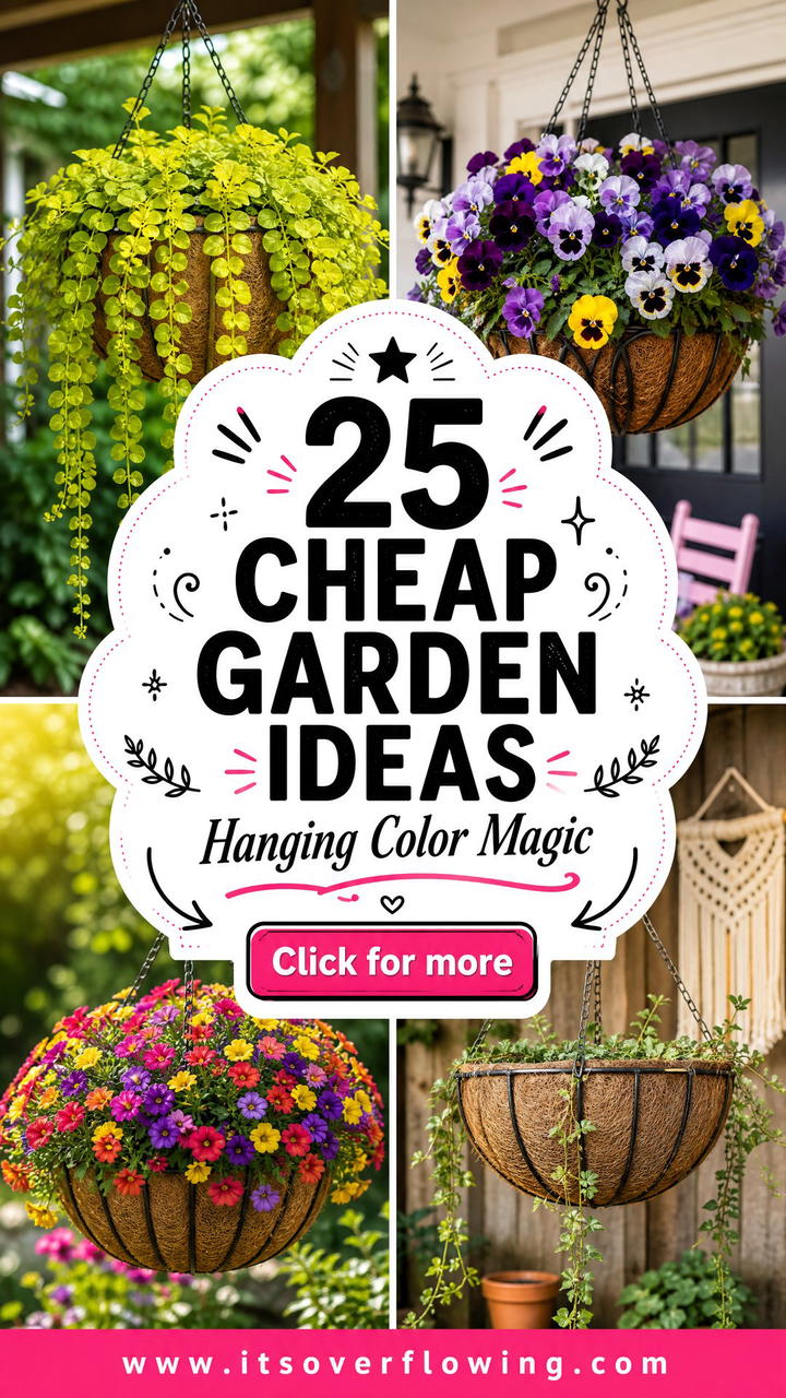 25 Cheap Garden Ideas With Hanging Baskets for Color - 25 Cheap Garden Ideas With Hanging Baskets for Color