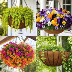 25 Cheap Garden Ideas With Hanging Baskets for Color