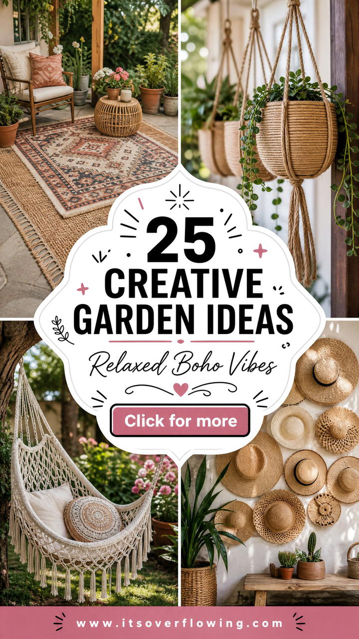 25 Creative Garden Ideas With Boho Textures for a Relaxed Yard - 25 Creative Garden Ideas With Boho Textures for a Relaxed Yard