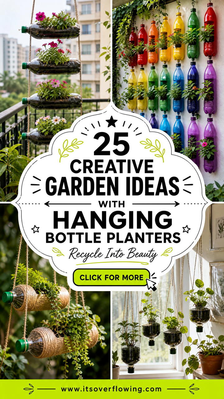 25 Creative Garden Ideas With Hanging Bottle Planters - 25 Creative Garden Ideas With Hanging Bottle Planters