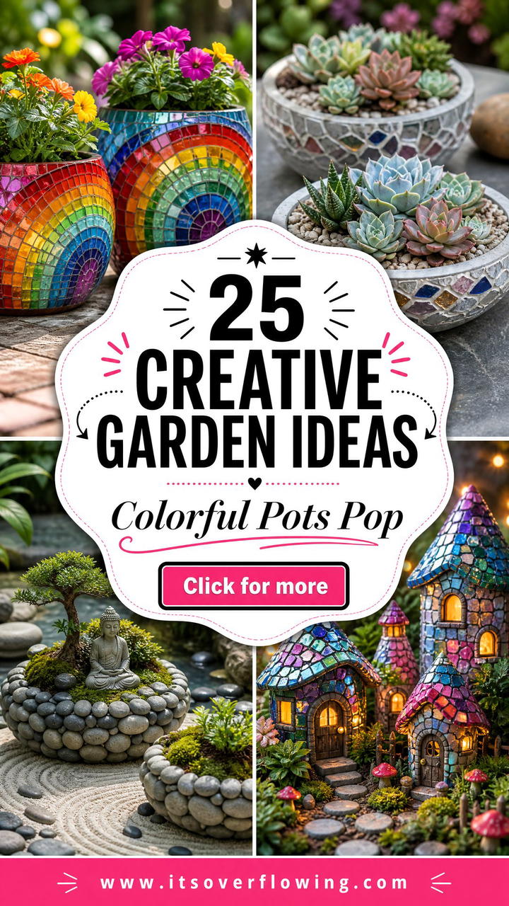 25 Creative Garden Ideas With Mosaic Planters to Brighten Pots - 25 Creative Garden Ideas With Mosaic Planters to Brighten Pots
