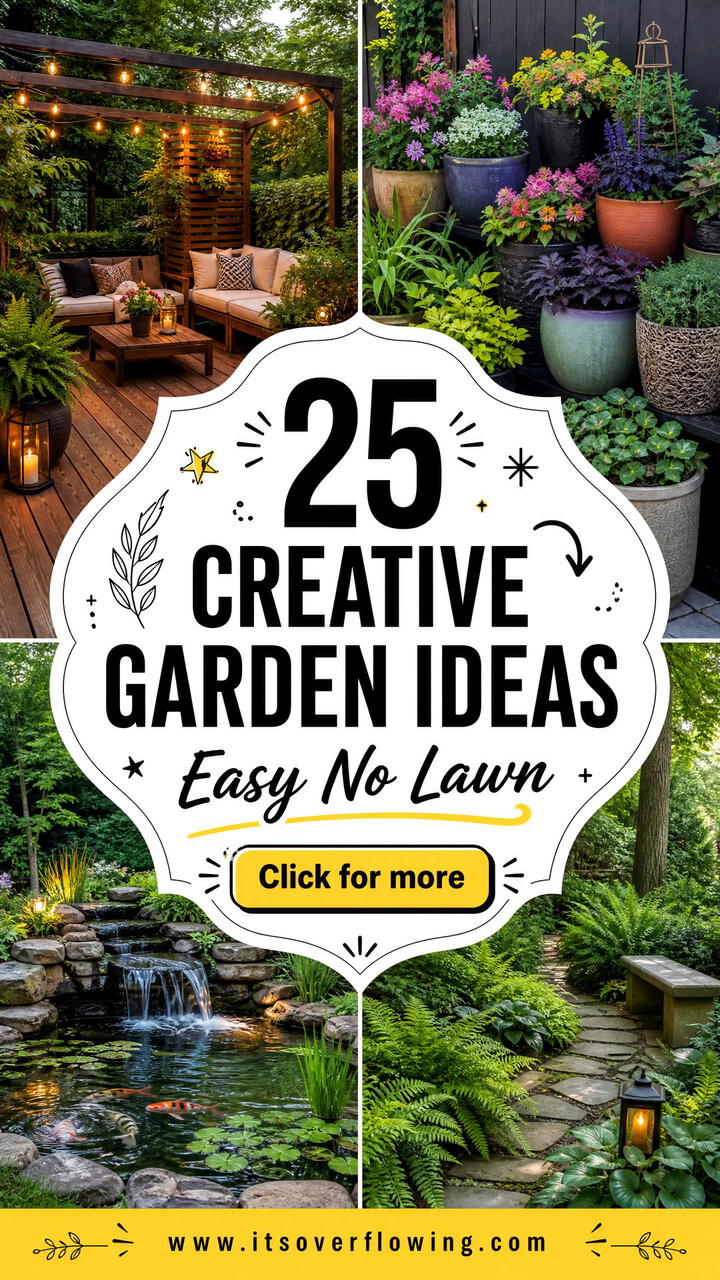 25 Creative Garden Ideas With No Lawn Design for Easy Yards - 25 Creative Garden Ideas With No Lawn Design for Easy Yards