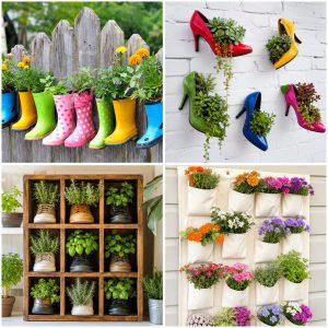 25 Creative Garden Ideas With Shoe Planter Wall Displays