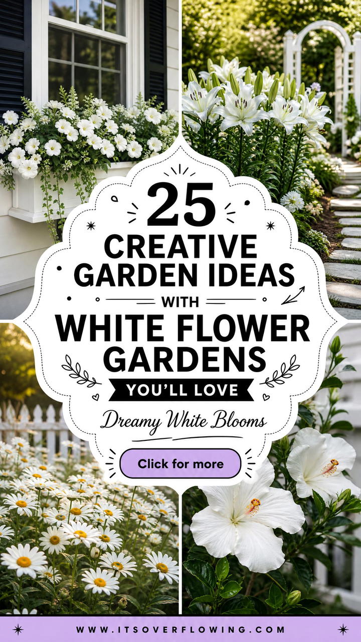 25 Creative Garden Ideas With White Flower Gardens Youll Love - 25 Creative Garden Ideas With White Flower Gardens You’ll Love