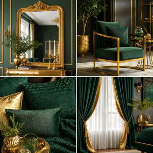 25 Emerald Green and Gold Living Room Ideas for Luxury