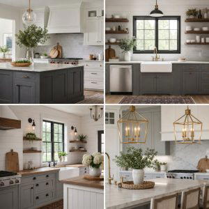 25 Farmhouse Kitchen with Gray Cabinets Ideas
