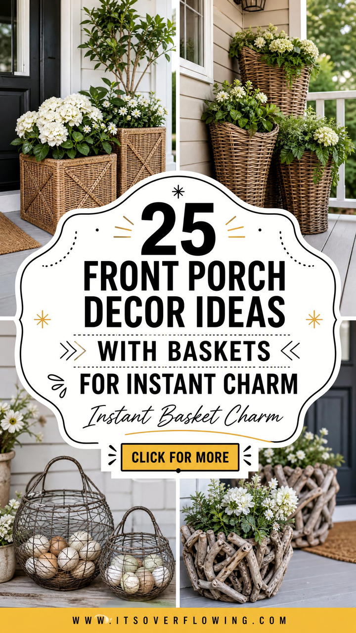 25 Front Porch Decor Ideas With Baskets for Instant Charm - 25 Front Porch Decor Ideas With Baskets for Instant Charm