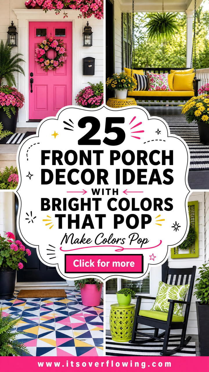 25 Front Porch Decor Ideas With Bright Colors That Pop - 25 Front Porch Decor Ideas With Bright Colors That Pop