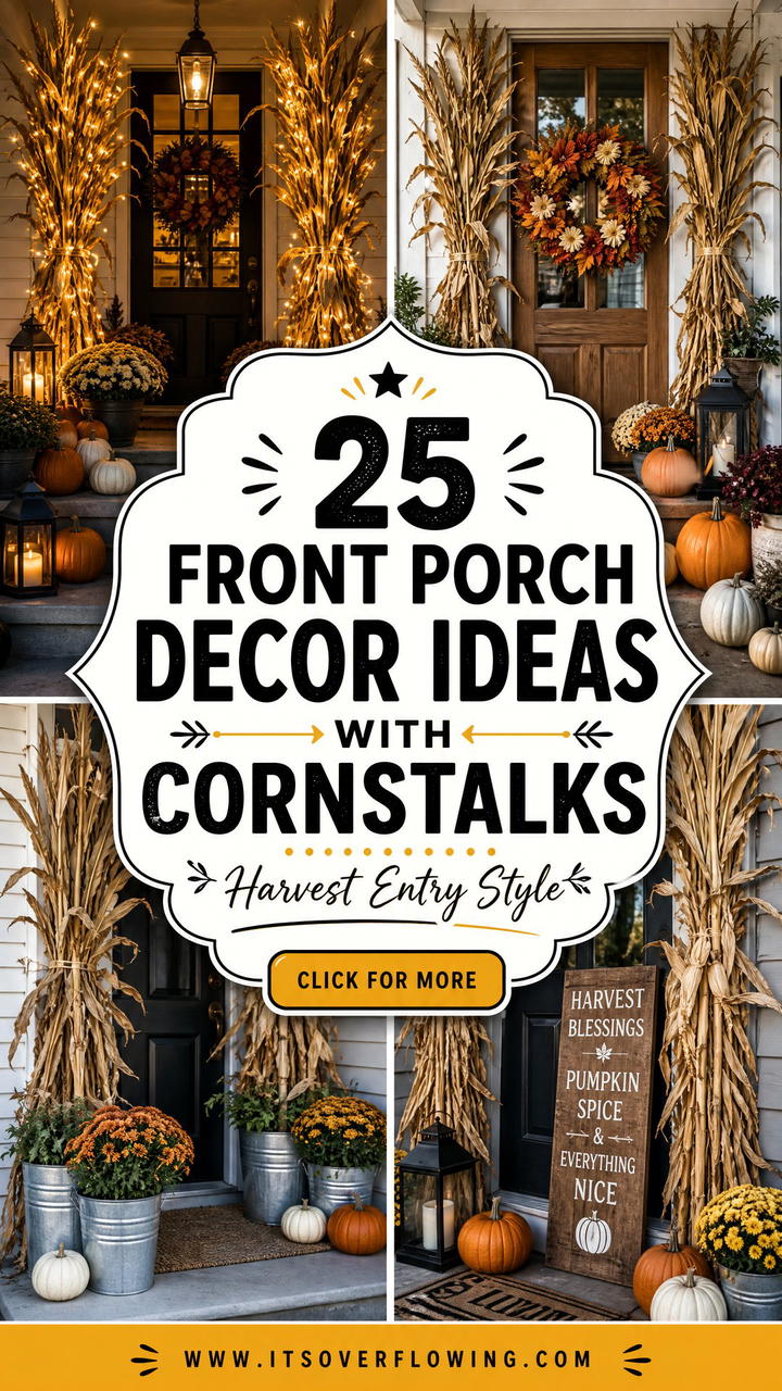 25 Front Porch Decor Ideas With Cornstalks - 25 Front Porch Decor Ideas With Cornstalks