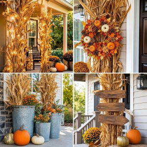 25 Front Porch Decor Ideas With Cornstalks