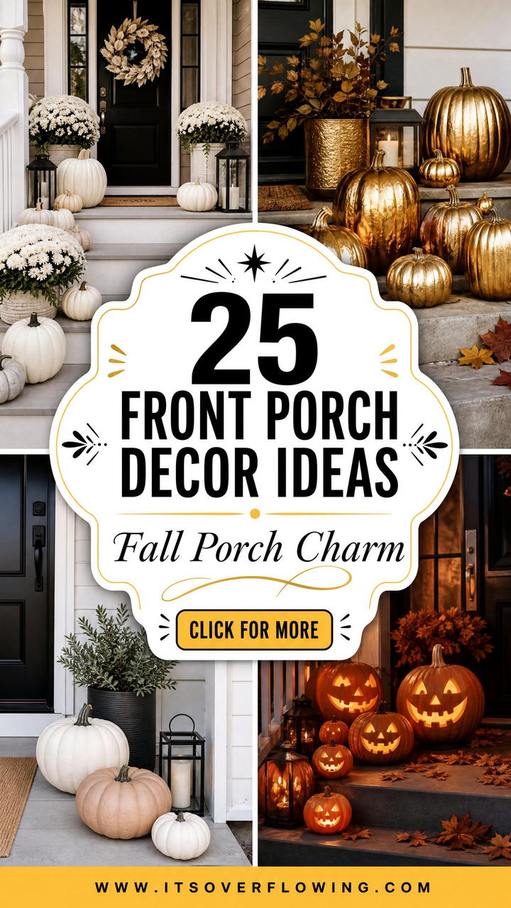 25 Front Porch Decor Ideas With Fake Pumpkins for Fall Charm - 25 Front Porch Decor Ideas With Fake Pumpkins for Fall Charm