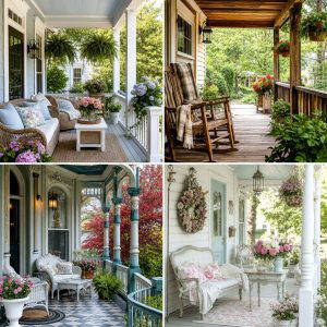 25 Front Porch Decor Ideas With Floral Wreath