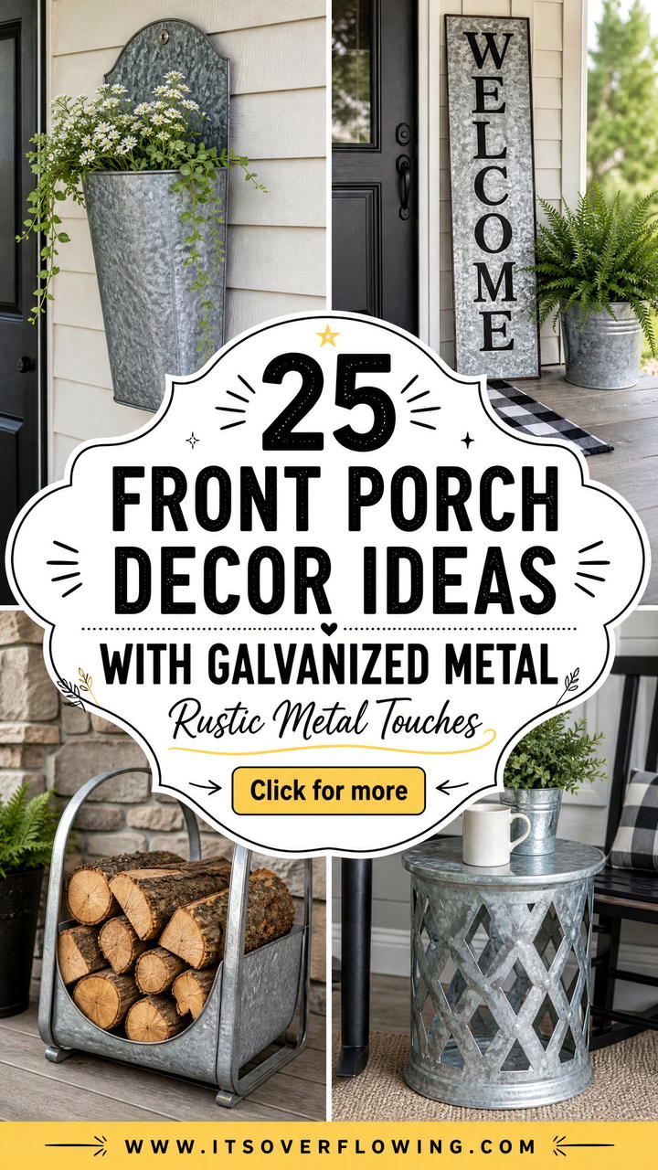 25 Front Porch Decor Ideas With Galvanized Metal - 25 Front Porch Decor Ideas With Galvanized Metal