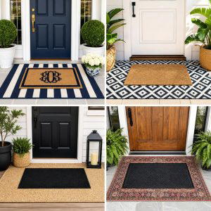 25 Front Porch Decor Ideas With Layered Mats