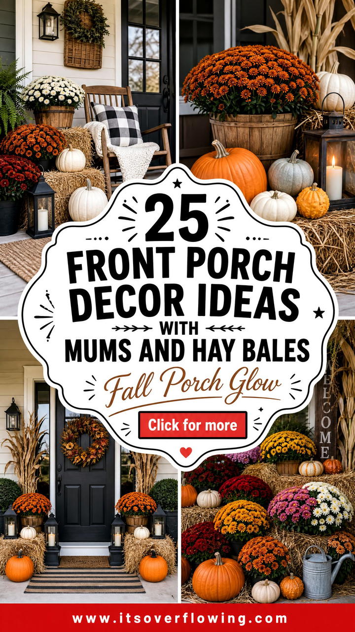 25 Front Porch Decor Ideas With Mums And Hay Bales - 25 Front Porch Decor Ideas With Mums And Hay Bales