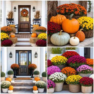 25 Front Porch Decor Ideas With Mums And Hay Bales