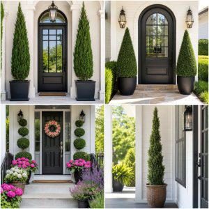 25 Front Porch Decor Ideas With Topiaries For Elegance
