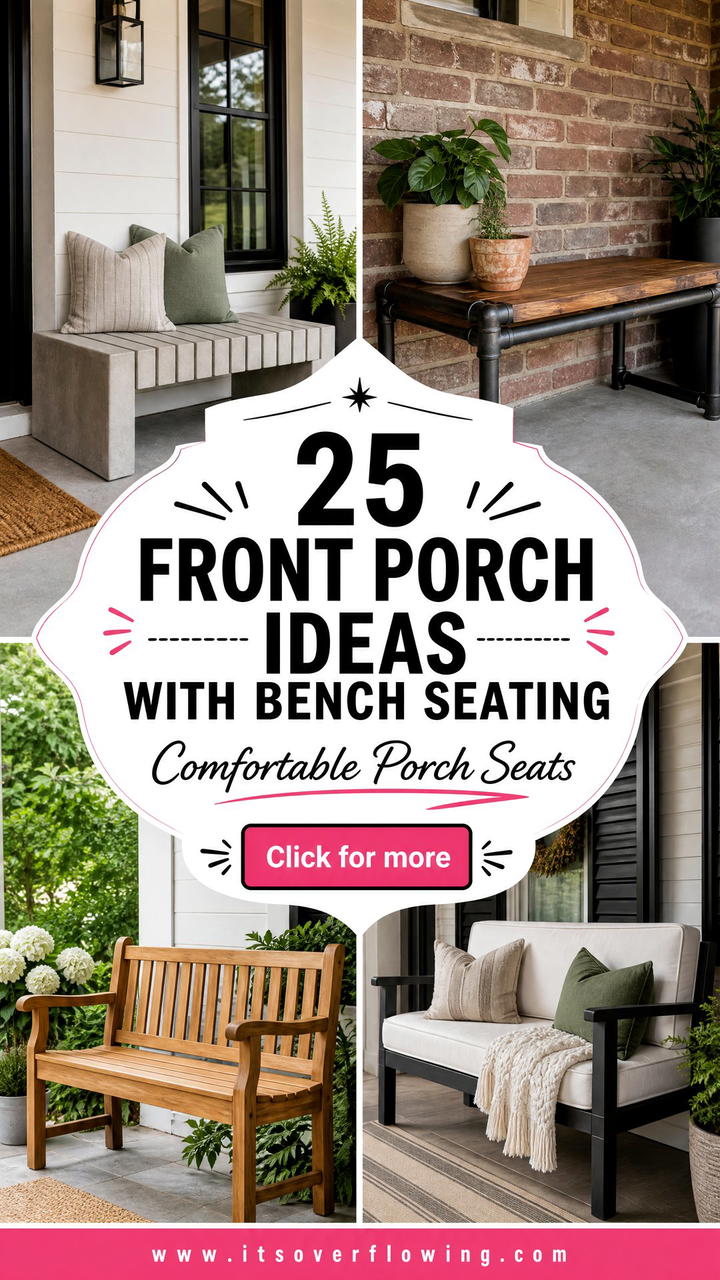 25 Front Porch Ideas With Bench Seating for Comfort - 25 Front Porch Ideas With Bench Seating for Comfort