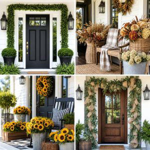 25 Front Porch Ideas With Door Garland for Charm