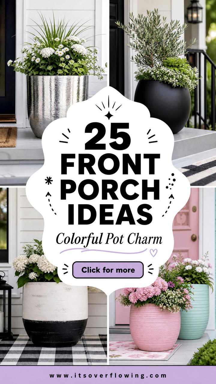 25 Front Porch Ideas With Painted Pots for Colorful Charm - 25 Front Porch Ideas With Painted Pots for Colorful Charm