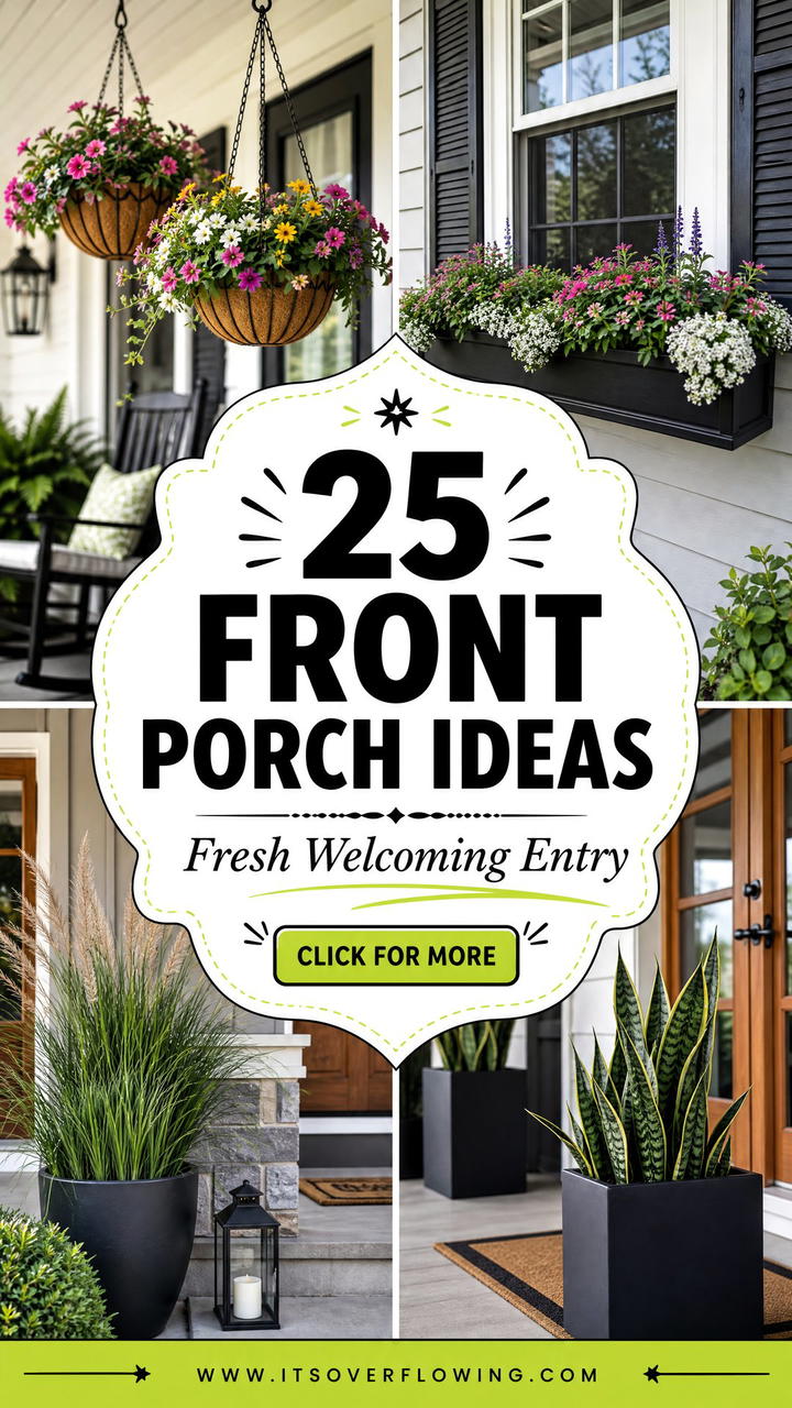 25 Front Porch Ideas With Plants for a Fresh Welcoming Entry - 25 Front Porch Ideas With Plants for a Fresh Welcoming Entry