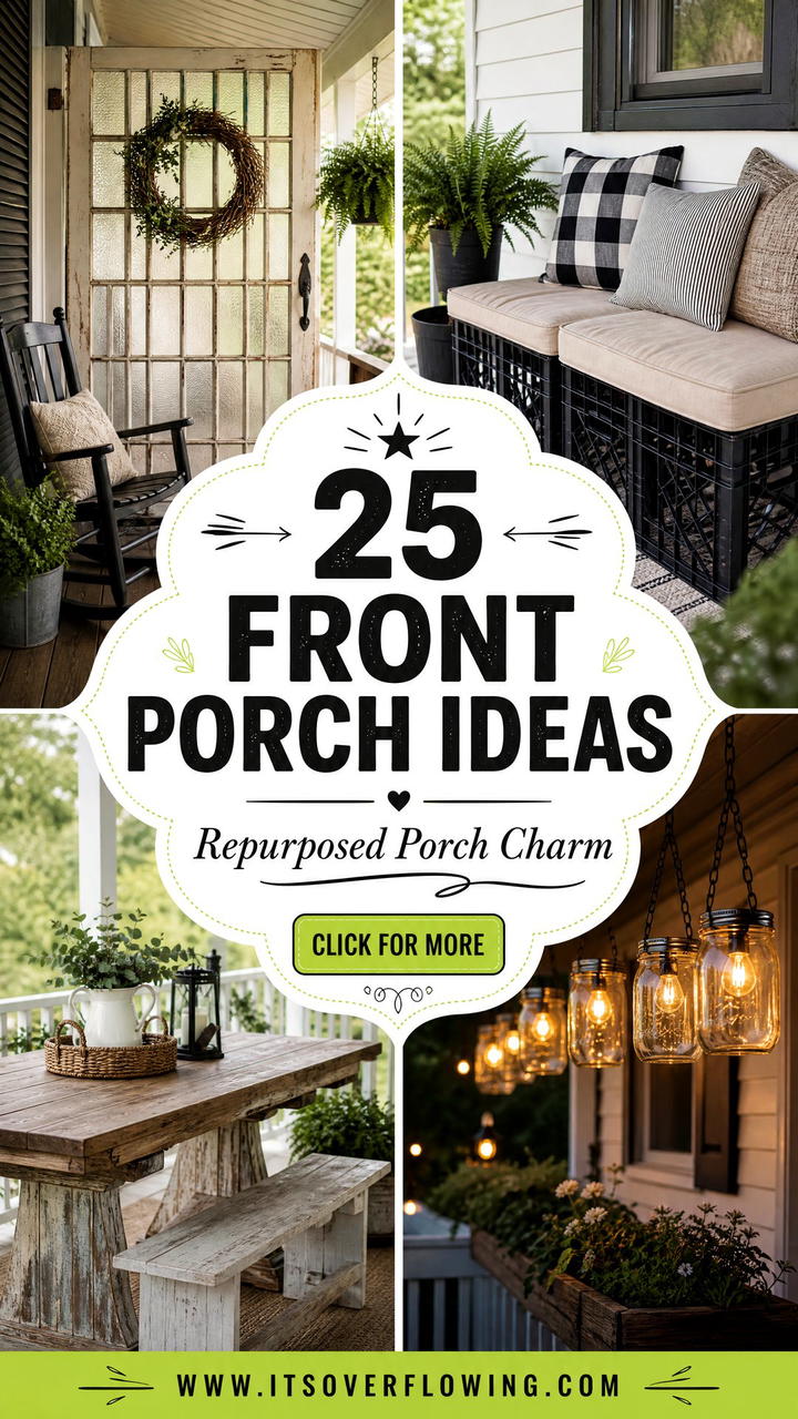 25 Front Porch Ideas With Repurposed Furniture for Charm - 25 Front Porch Ideas With Repurposed Furniture for Charm