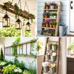 25 Front Porch Ideas With Repurposed Ladders for Rustic Decor