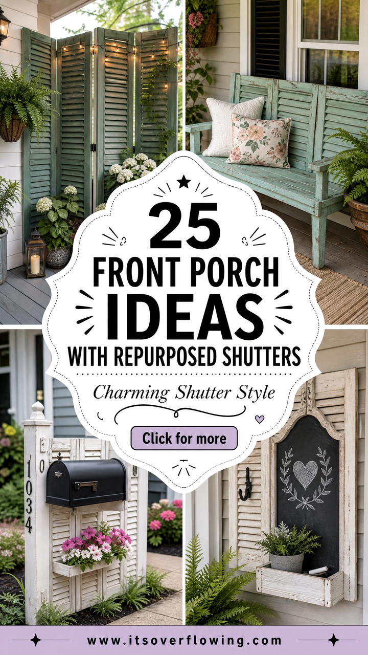 25 Front Porch Ideas With Repurposed Shutters for Charm - 25 Front Porch Ideas With Repurposed Shutters for Charm