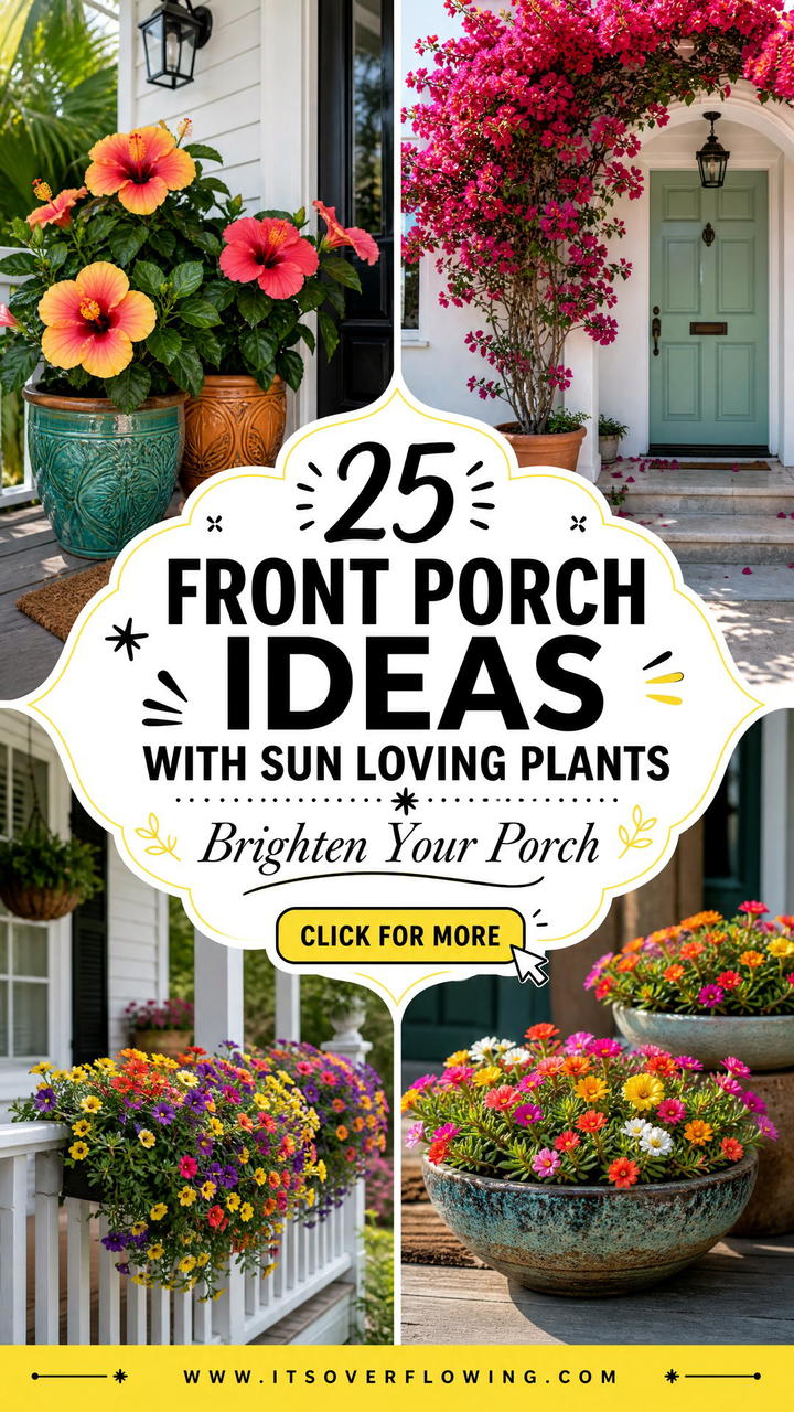 25 Front Porch Ideas With Sun Loving Plants to Brighten Up - 25 Front Porch Ideas With Sun Loving Plants to Brighten Up