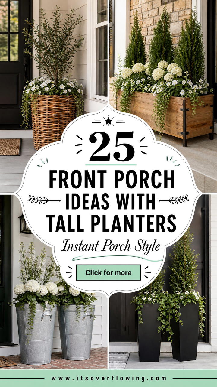 25 Front Porch Ideas With Tall Planters for Instant Style - 25 Front Porch Ideas With Tall Planters for Instant Style