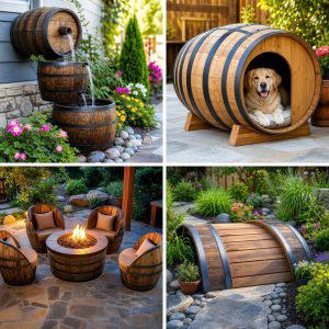 25 Garden Decor Ideas With Barrels For Rustic Outdoor Charm