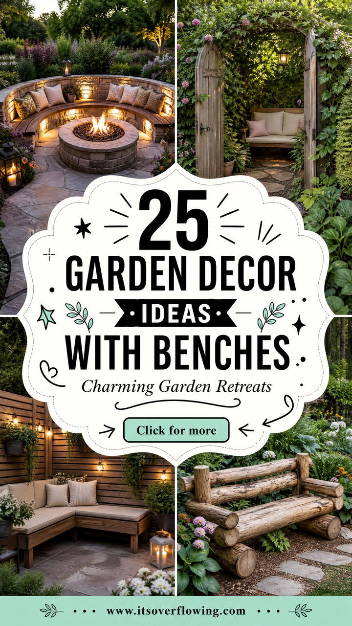 25 Garden Decor Ideas With Benches for Charming Retreats - 25 Garden Decor Ideas With Benches for Charming Retreats