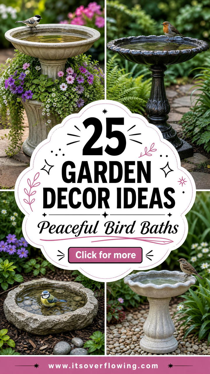 25 Garden Decor Ideas With Bird Baths For Peaceful Charm - 25 Garden Decor Ideas With Bird Baths For Peaceful Charm