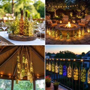 25 Garden Decor Ideas With Bottle Lights For Glowing Style