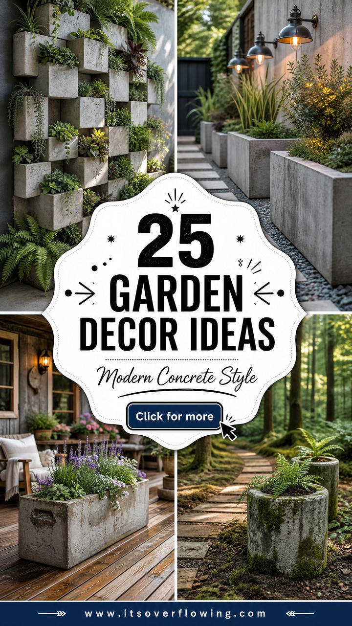 25 Garden Decor Ideas With Concrete Planters For Modern Style - 25 Garden Decor Ideas With Concrete Planters For Modern Style